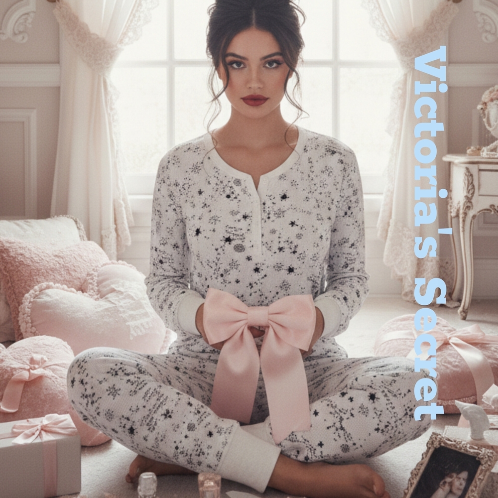 Victoria's Secret White Star Print Pajama Set